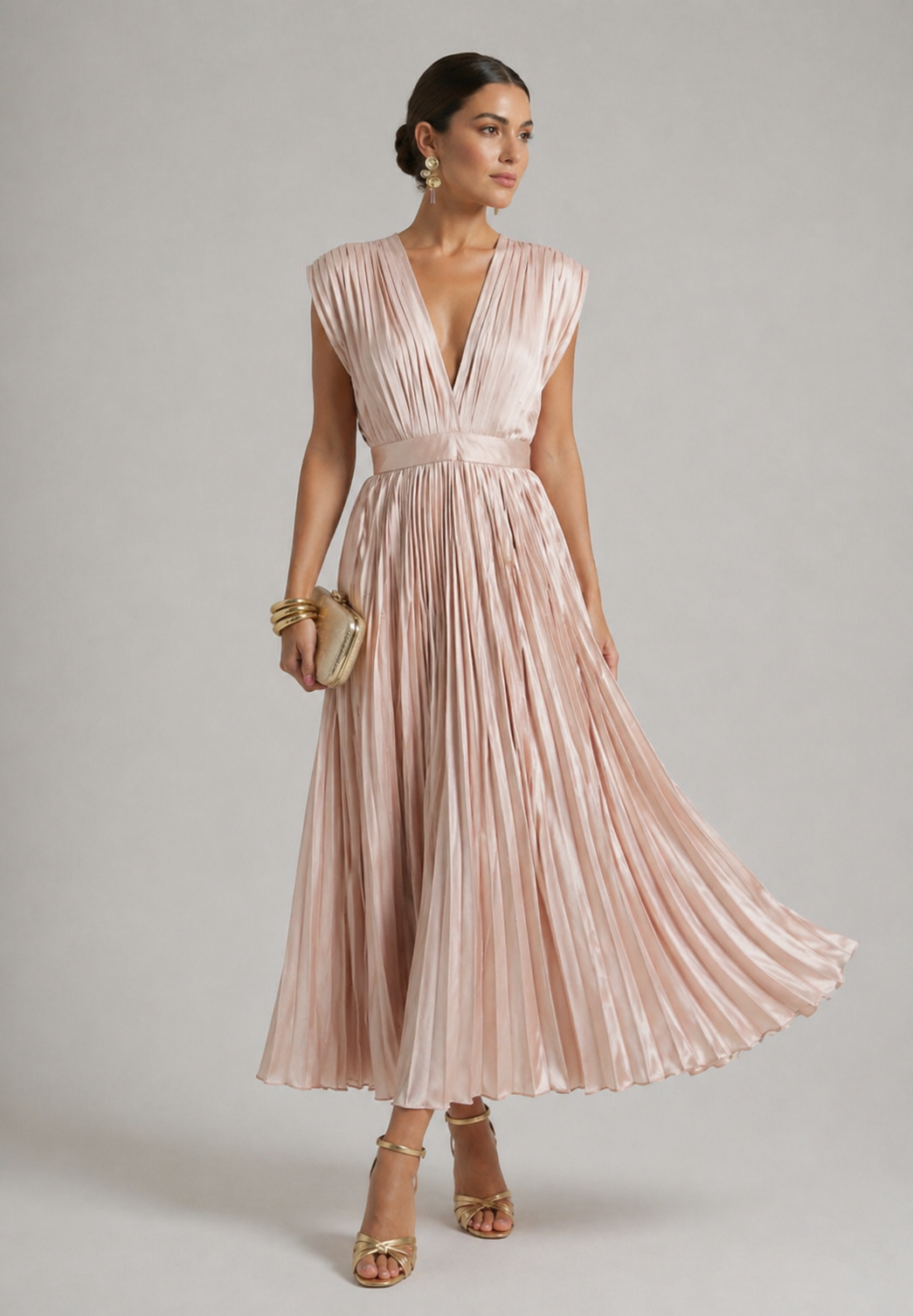 Annabelle | Timeless Pleated Midi Dress