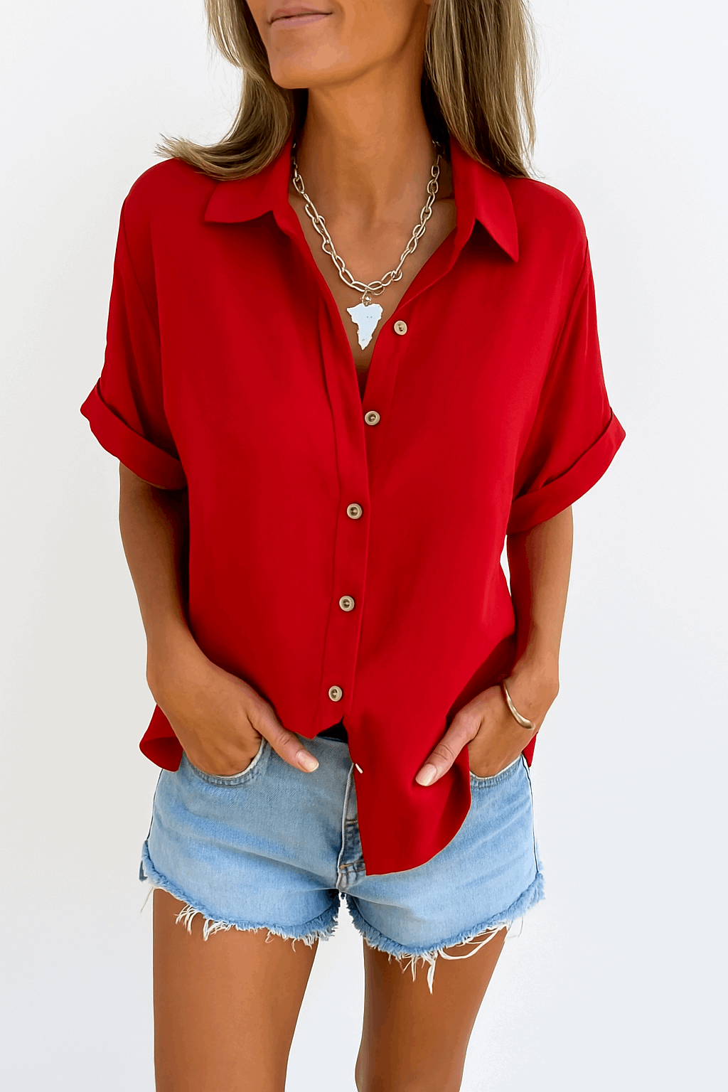 Lily - Effortless Short-Sleeve Button-Up Shirt