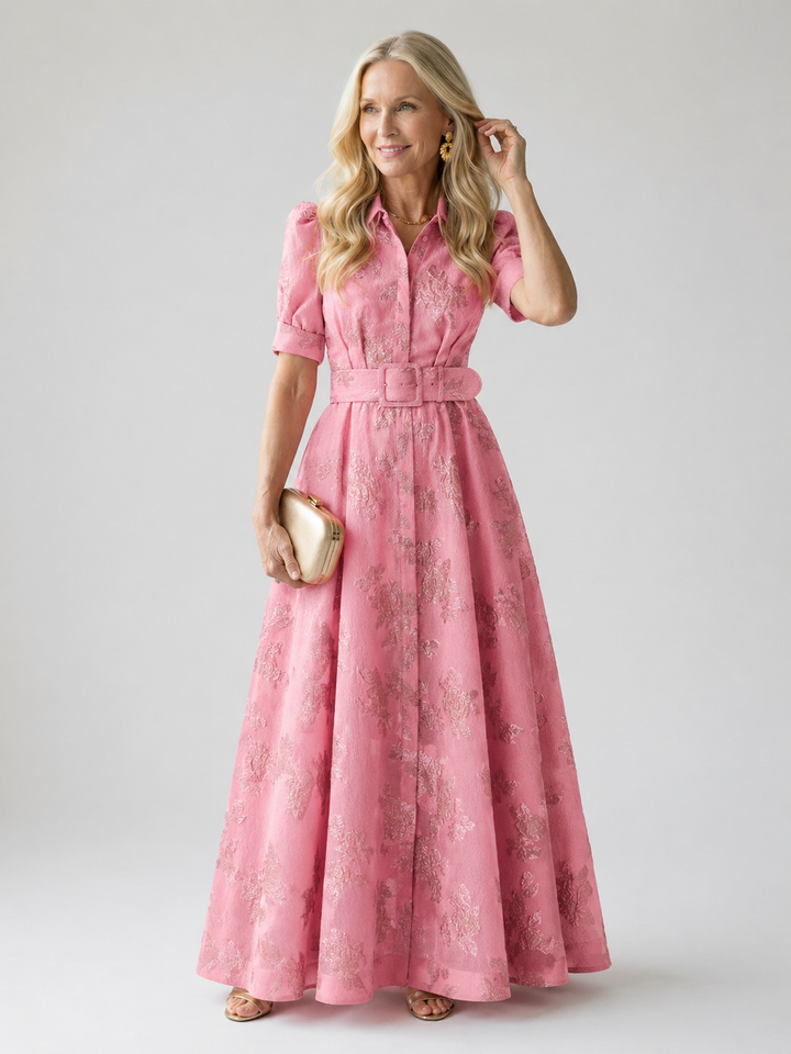 Guinevere | Belted Floral Maxi Dress