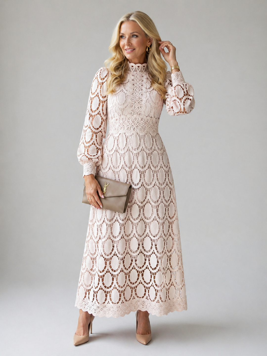 Blythe | Scalloped Lace Midi Dress