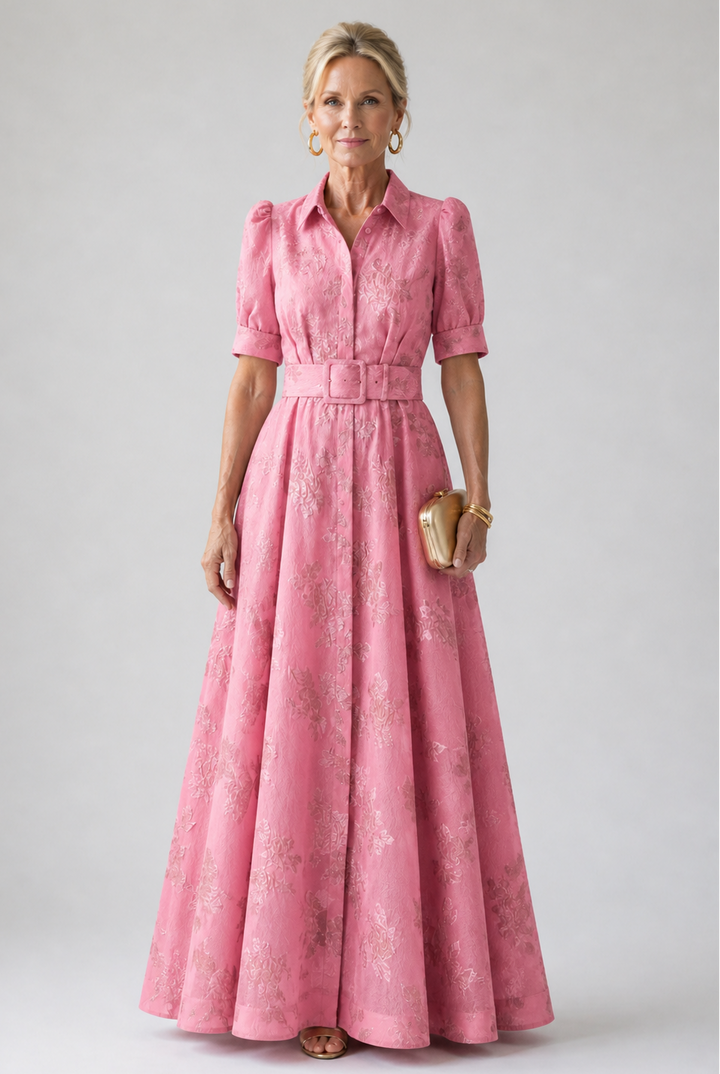 Guinevere | Belted Floral Maxi Dress