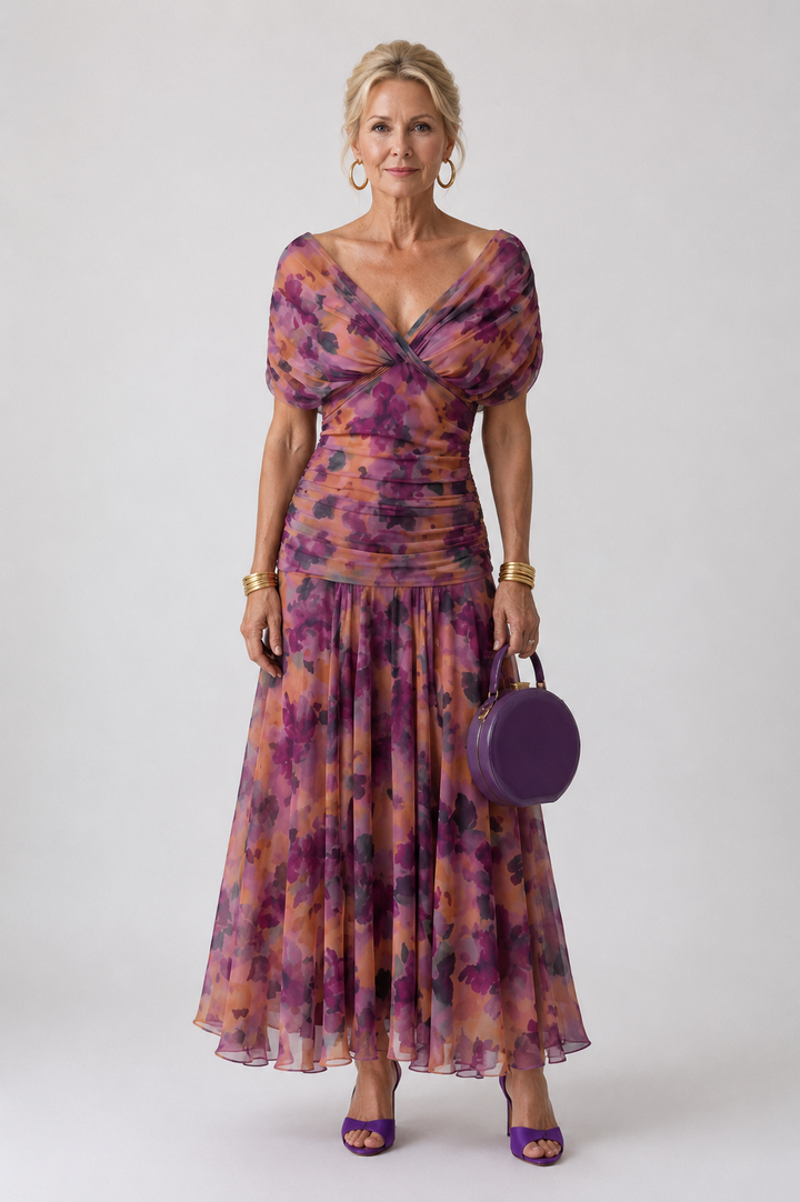 Cassia | Off-Shoulder Flowing Evening Dress