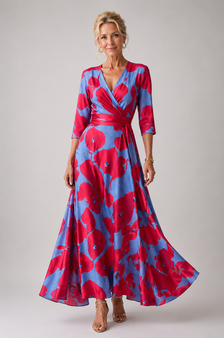 Claudia | Flowing V-Neck Wrap Dress
