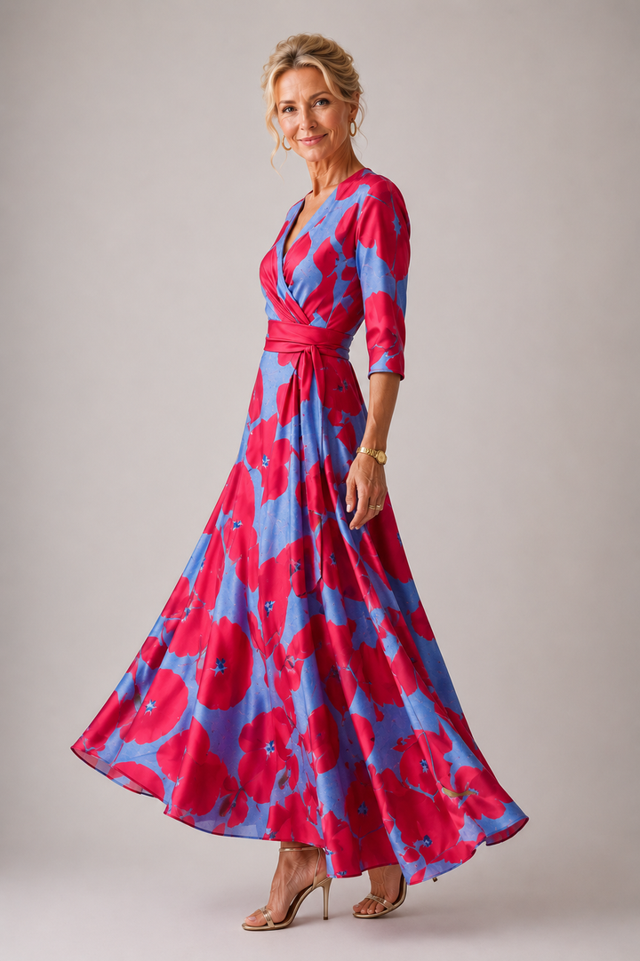 Claudia | Flowing V-Neck Wrap Dress