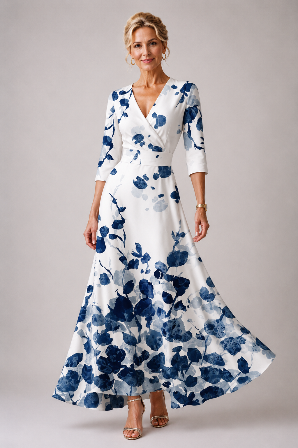 Joanna | Elegant Floral Print Maxi Dress
