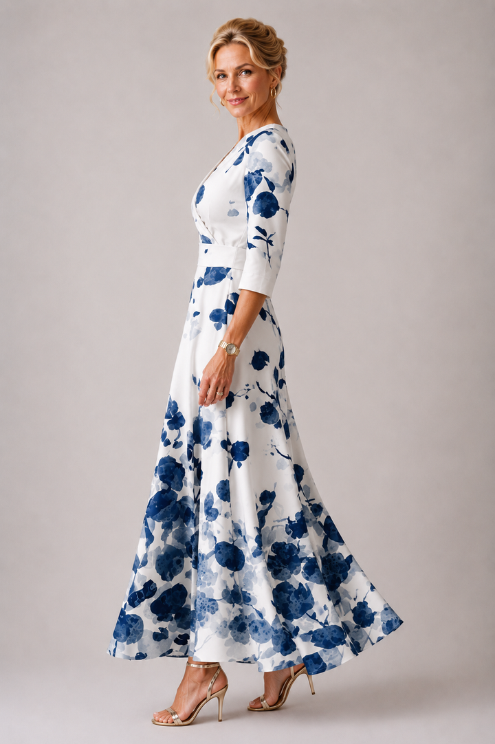Joanna | Elegant Floral Print Maxi Dress