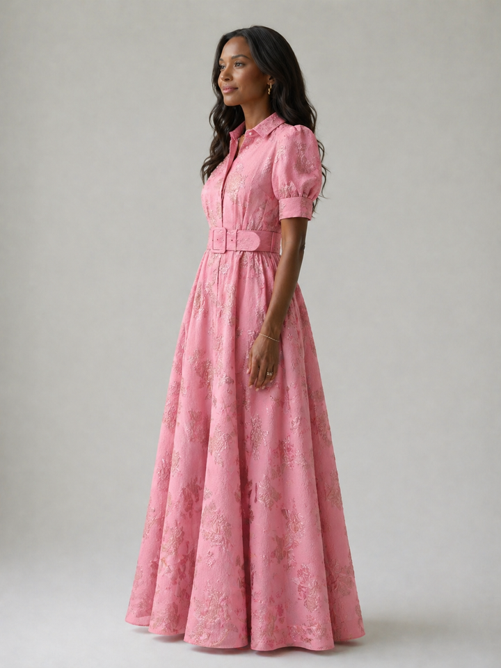 Guinevere | Belted Floral Maxi Dress
