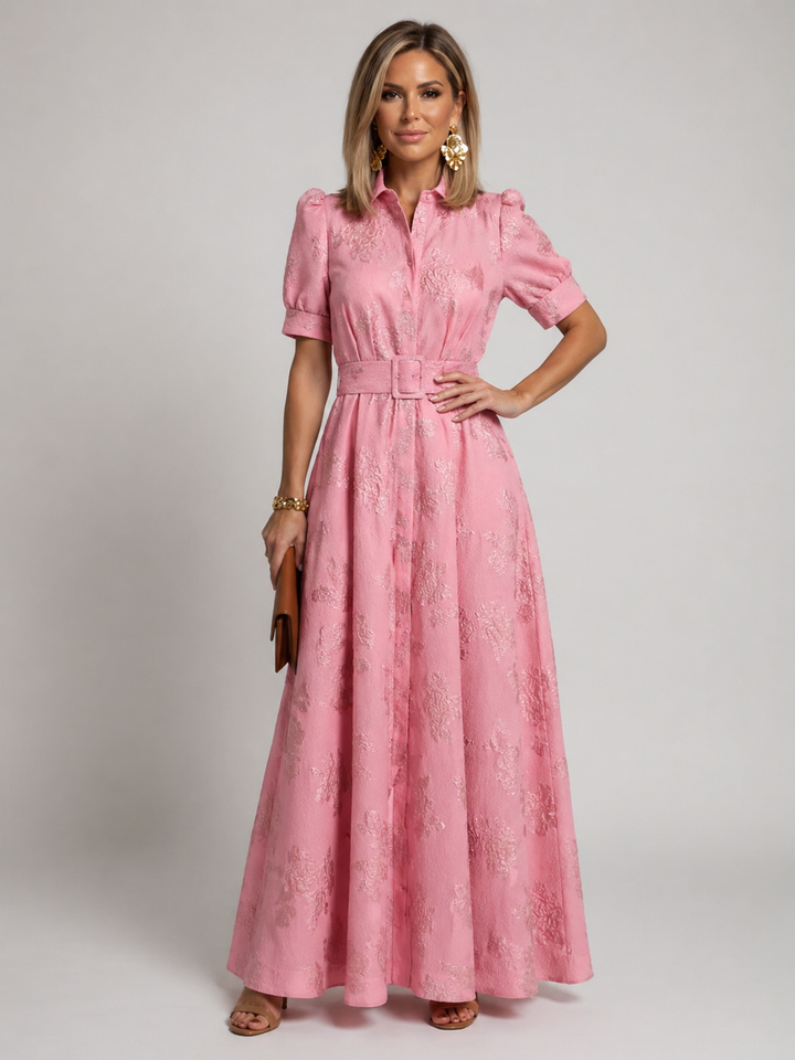 Guinevere | Belted Floral Maxi Dress