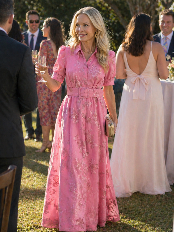 Guinevere | Belted Floral Maxi Dress