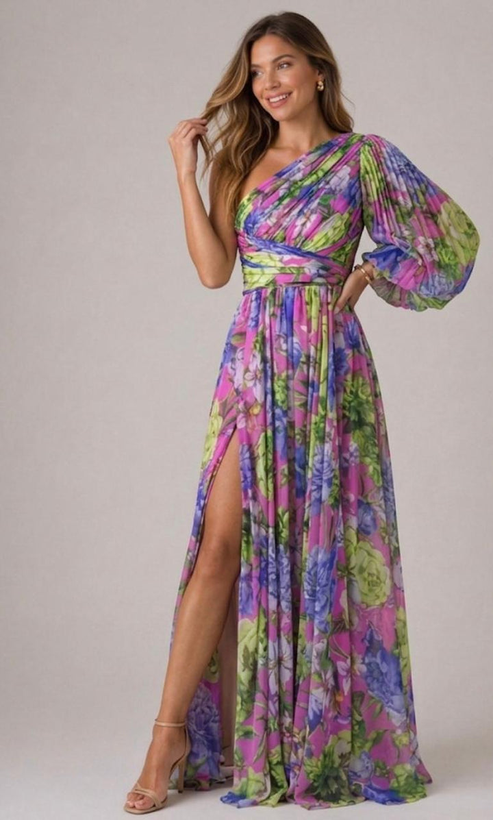 Selah | Floral One-Shoulder Maxi Dress