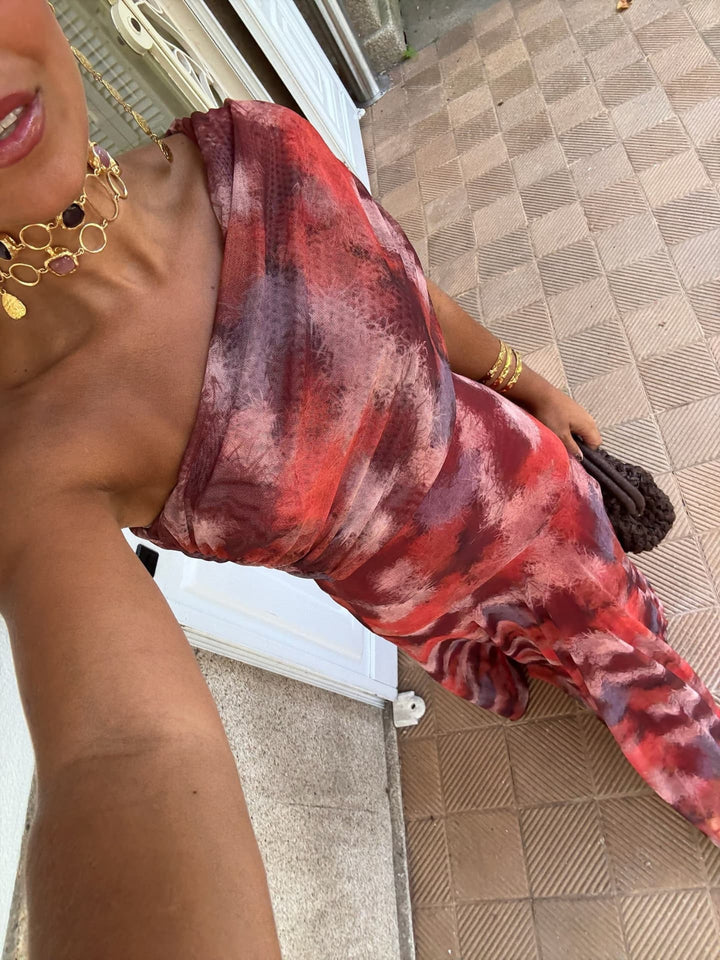 Myrna | One-Shoulder Printed Maxi Dress