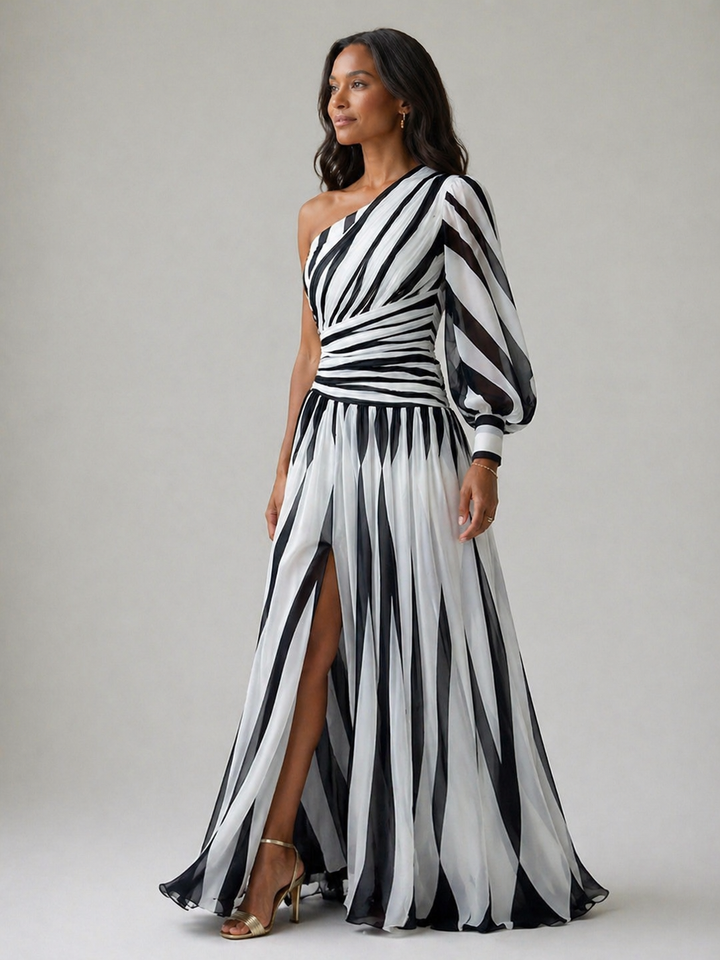 Delphinia | Elegant One-Shoulder Maxi Dress