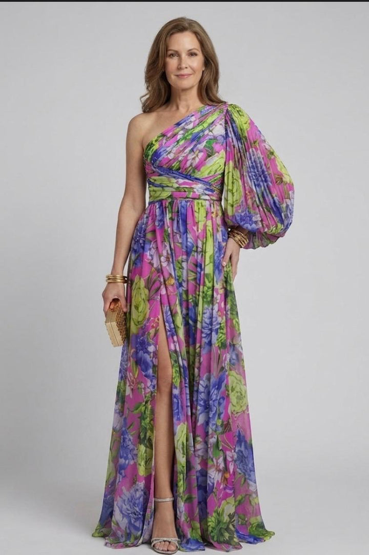 Selah | Floral One-Shoulder Maxi Dress