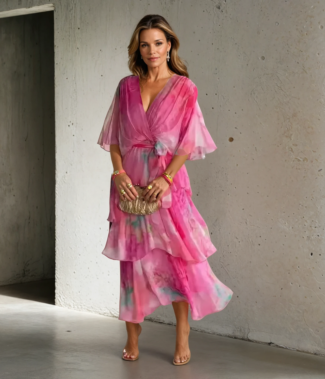 Cara | Tiered Flutter-Sleeve Dress