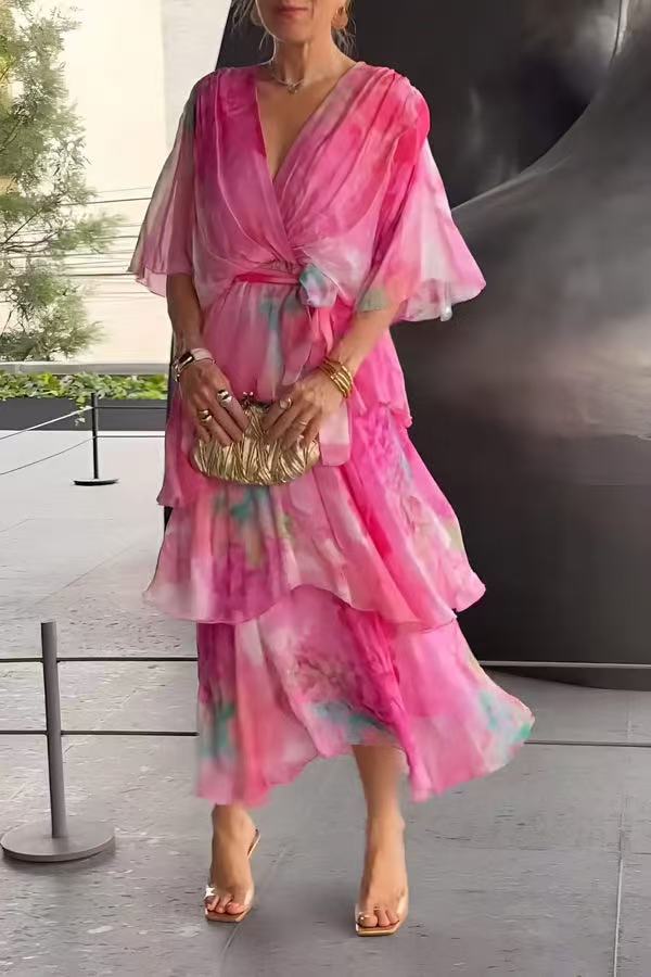 Cara | Tiered Flutter-Sleeve Dress