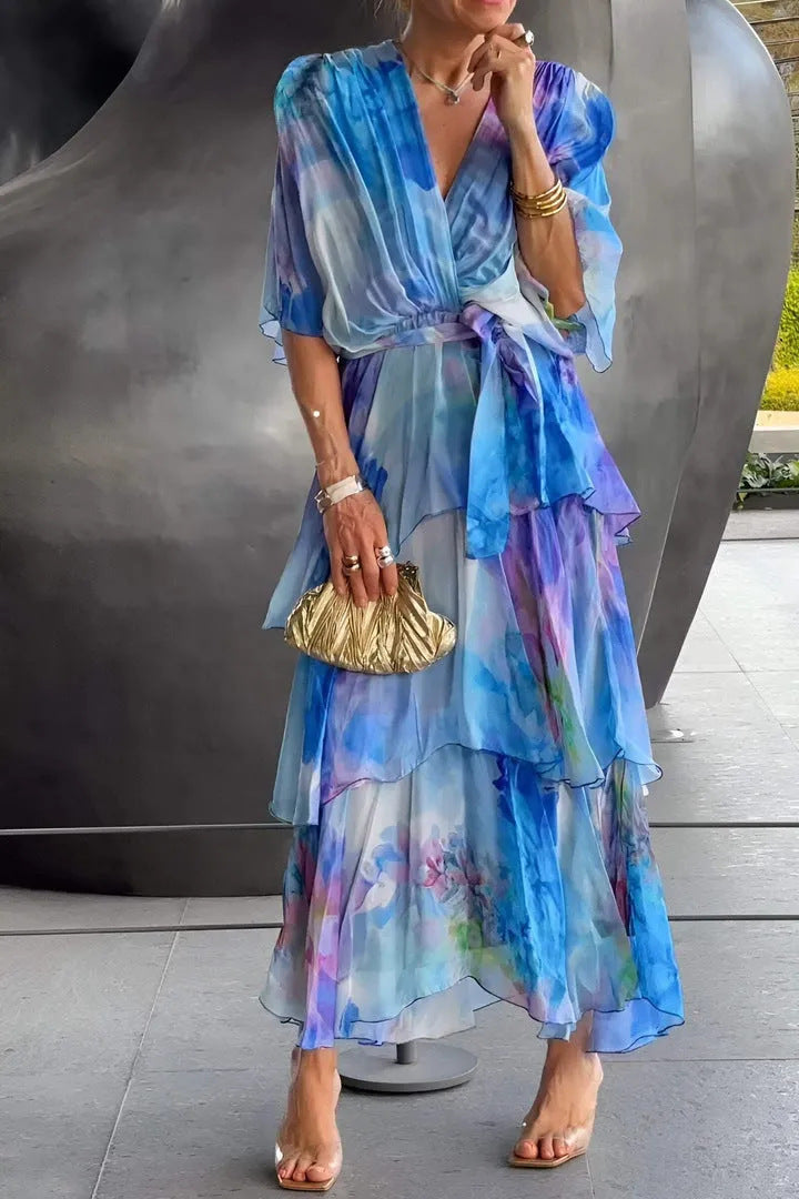 Cara | Tiered Flutter-Sleeve Dress