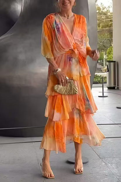 Cara | Tiered Flutter-Sleeve Dress