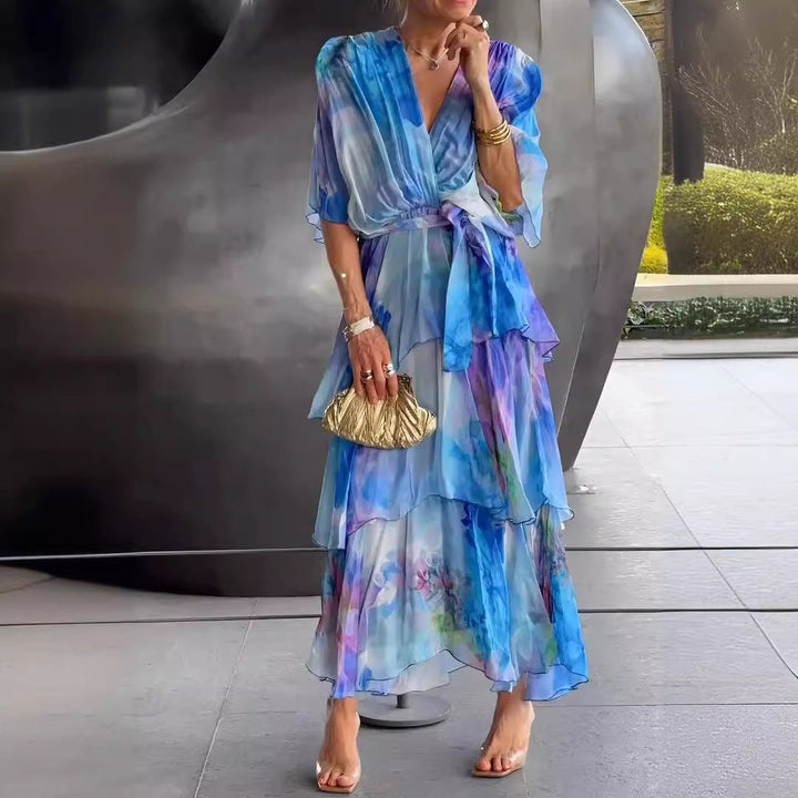 Cara | Tiered Flutter-Sleeve Dress