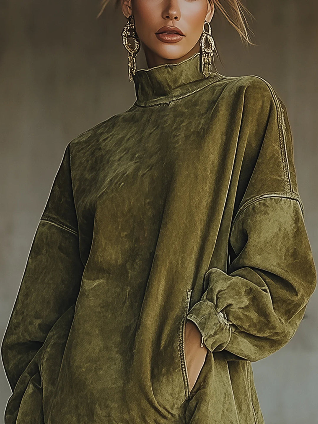 Amalia · High Neck Dress with Fringes
