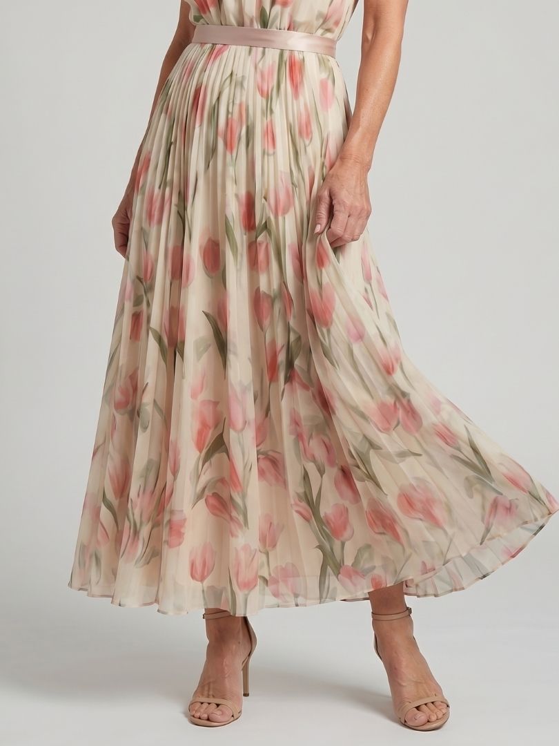 Annette | Pleated Halter Neck Midi Dress