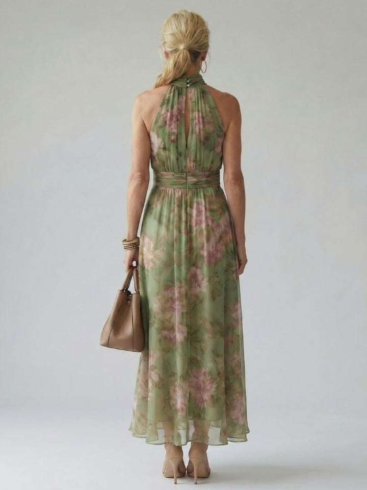 Delaney | Gathered Halter Maxi Dress