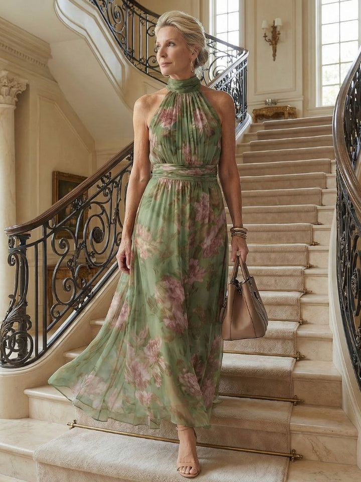 Delaney | Gathered Halter Maxi Dress