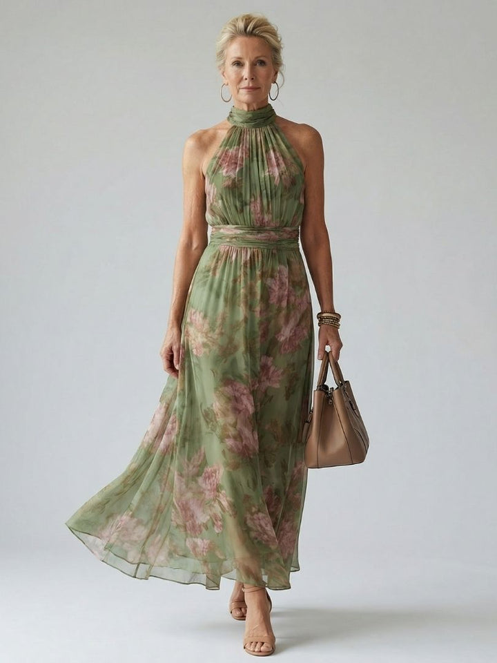 Delaney | Gathered Halter Maxi Dress