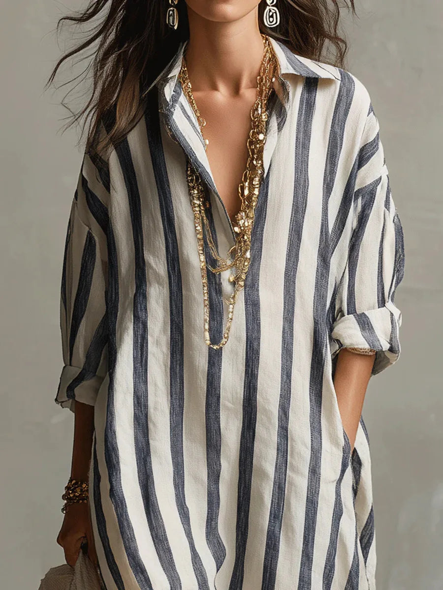 Amaris | Linen Long Shirt Dress