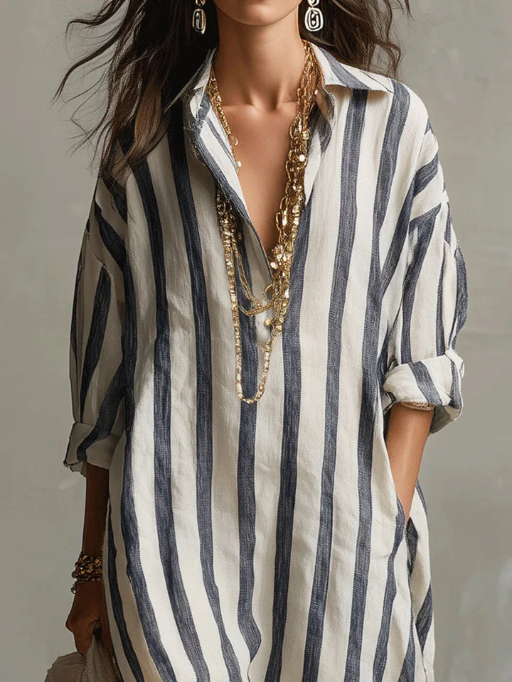 Amaris | Linen Long Shirt Dress