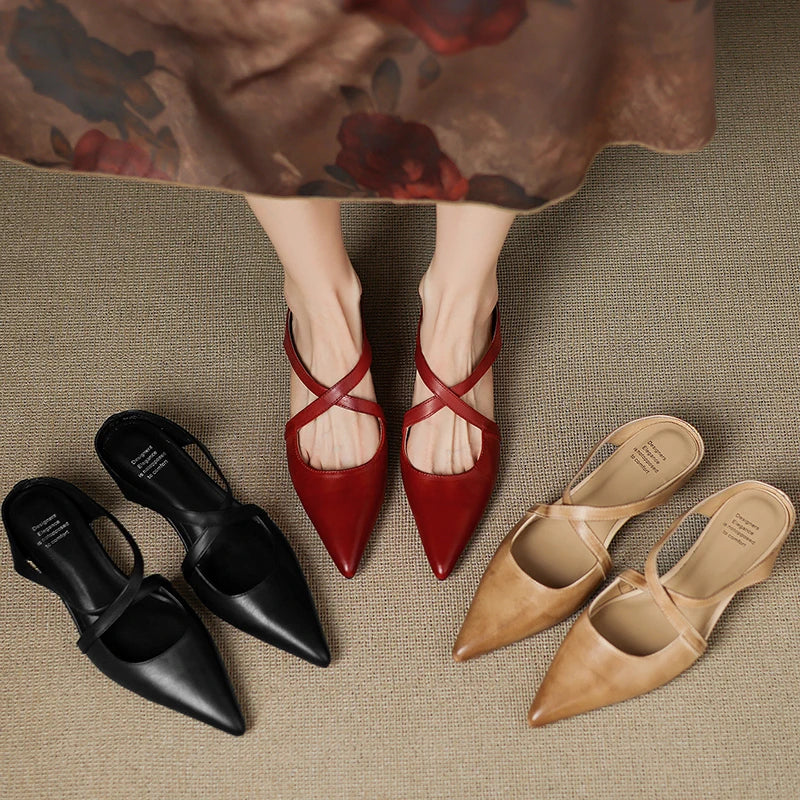 Mestelle Genuine Leather Mules