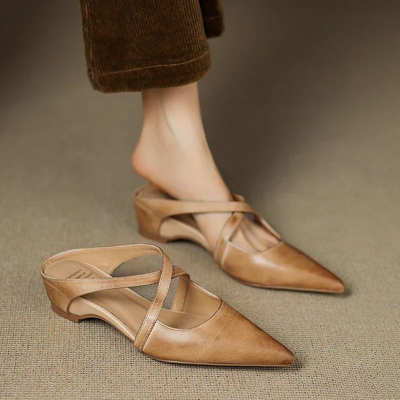 Mestelle Genuine Leather Mules