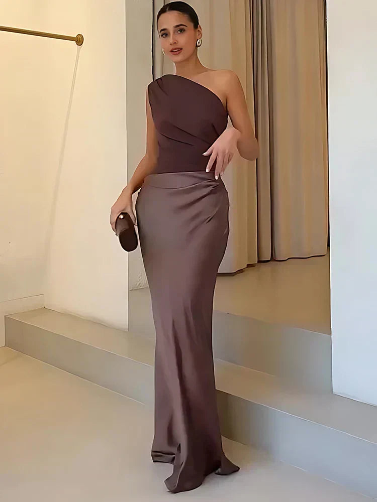 Anneliese | One-Shoulder Column Maxi Dress