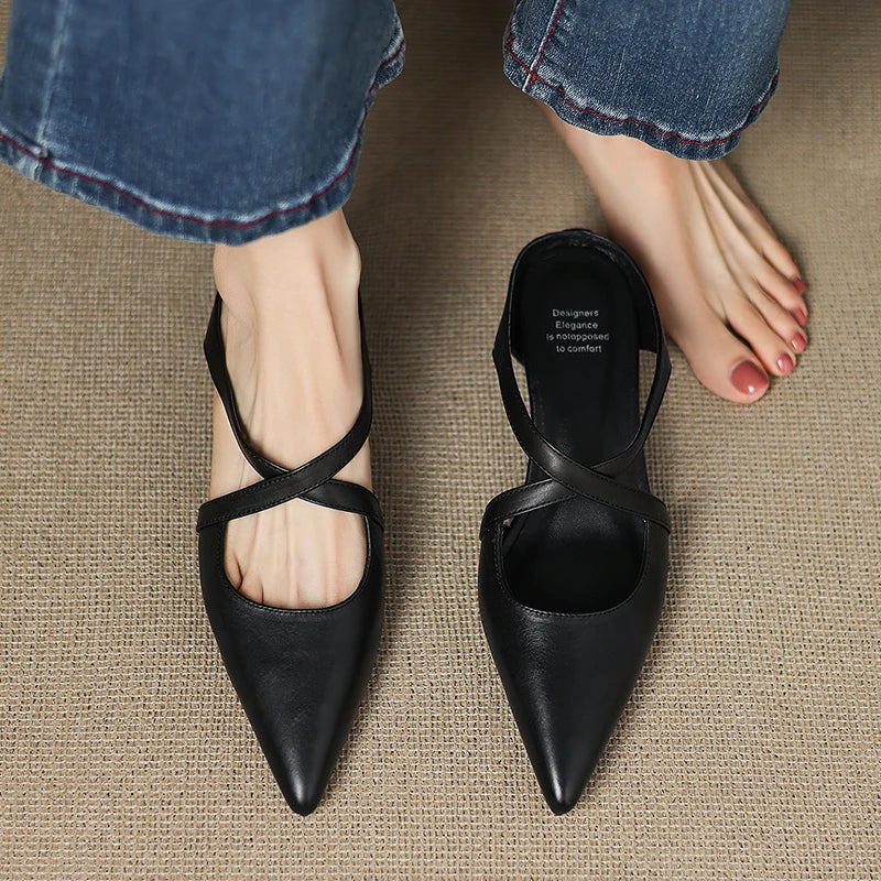 Mestelle Genuine Leather Mules
