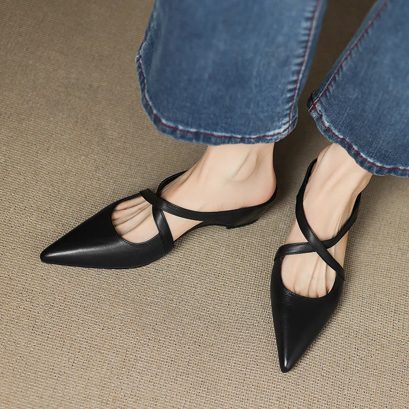 Mestelle Genuine Leather Mules