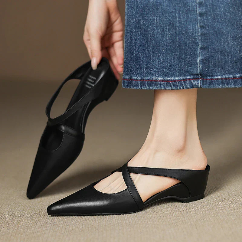 Mestelle Genuine Leather Mules
