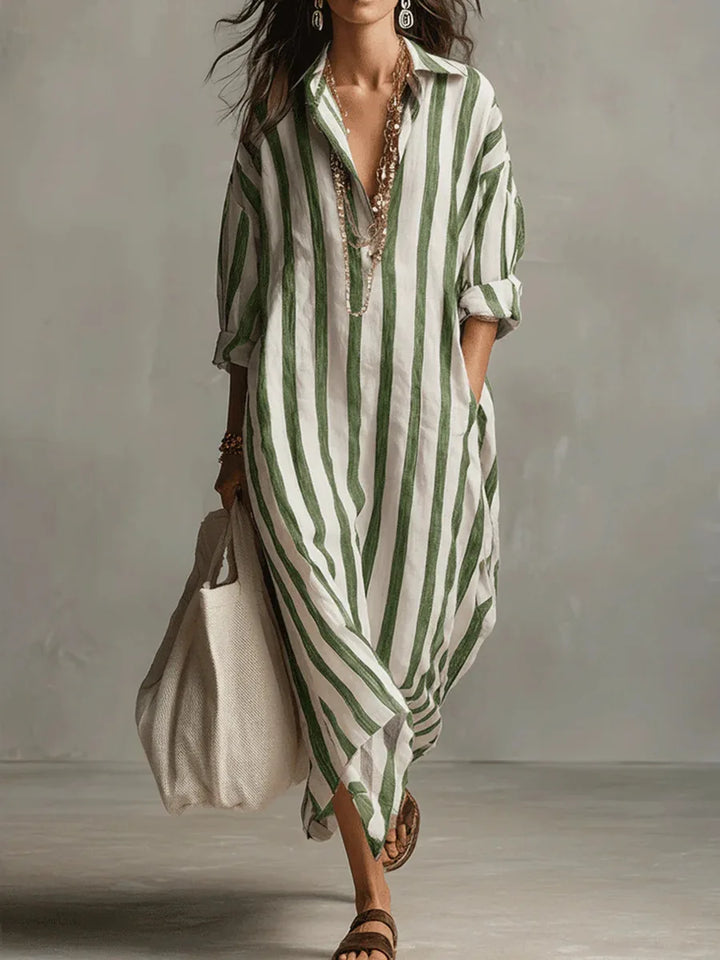Amaris | Linen Long Shirt Dress