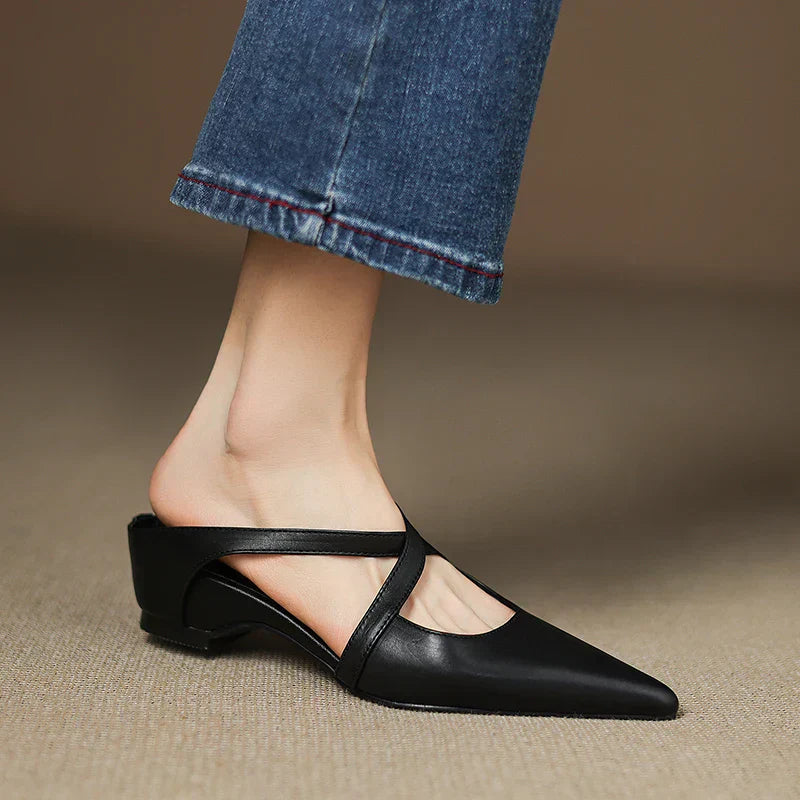 Mestelle Genuine Leather Mules