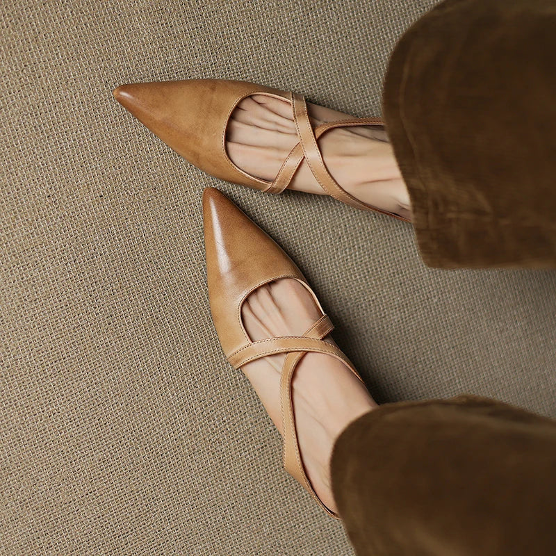 Mestelle Genuine Leather Mules