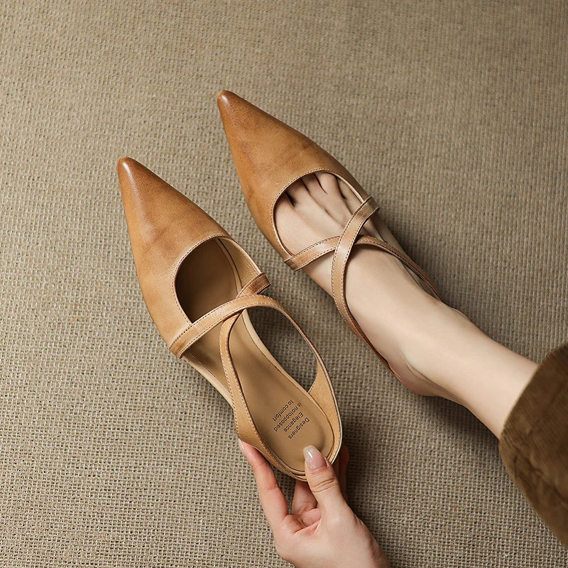 Mestelle Genuine Leather Mules