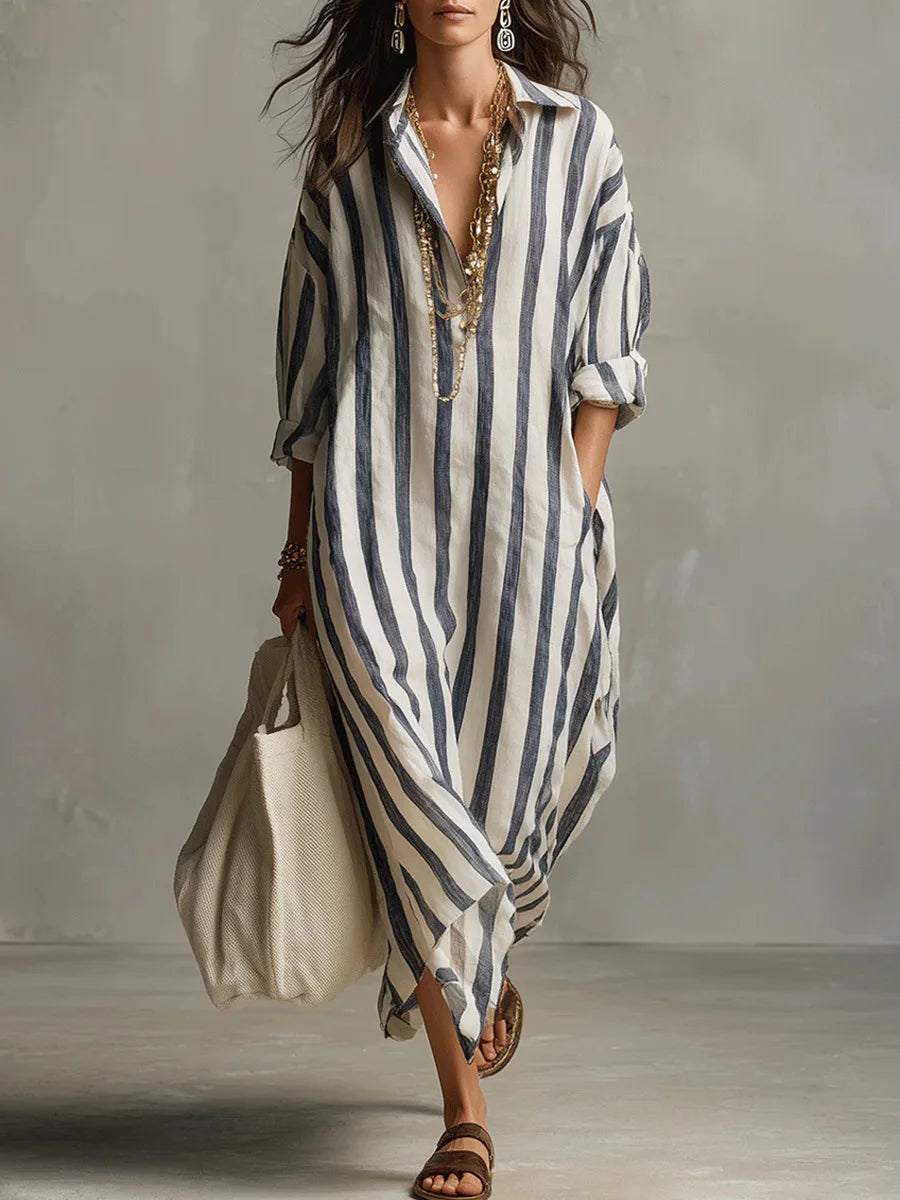 Amaris | Linen Long Shirt Dress