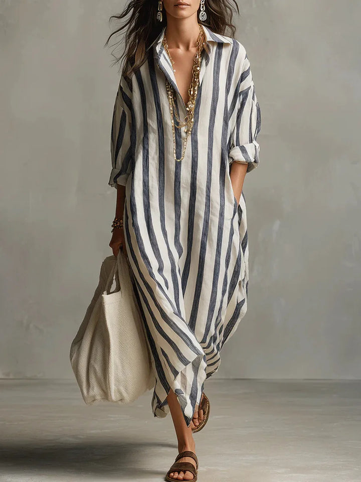 Amaris | Linen Long Shirt Dress