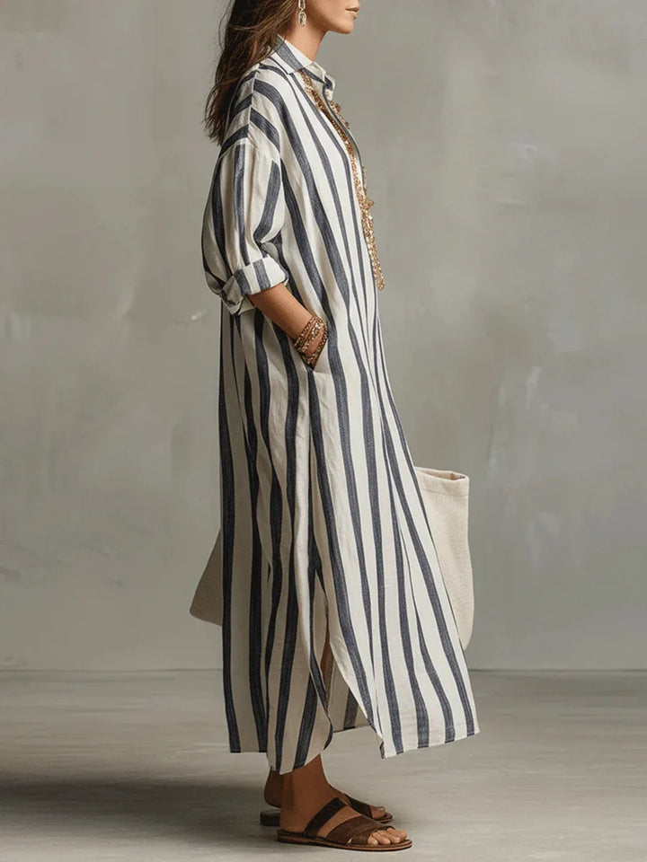 Amaris | Linen Long Shirt Dress