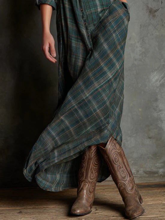 Valentina | Long Checked Dress