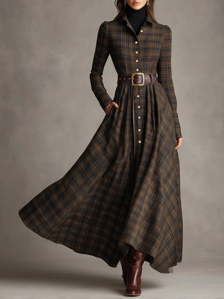 Guti | Long Checked Shirt Dress