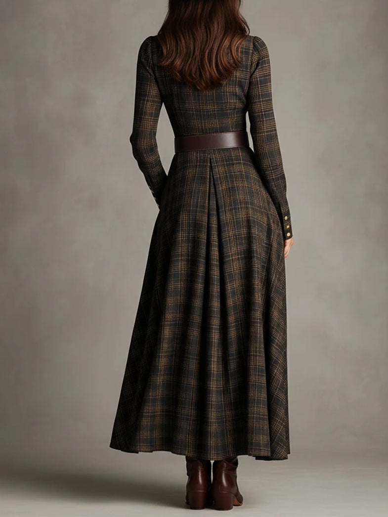 Guti | Long Checked Shirt Dress