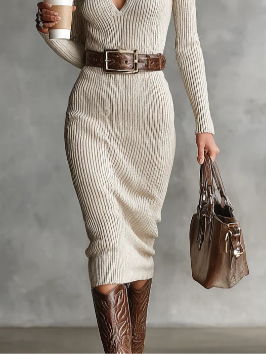 Clara ║ Knit Dress with High Neck