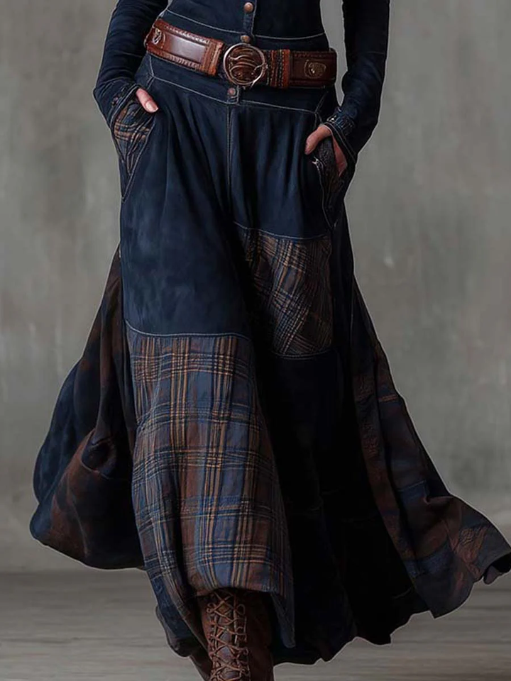 Azucena | Maxi dress made of suede with belt