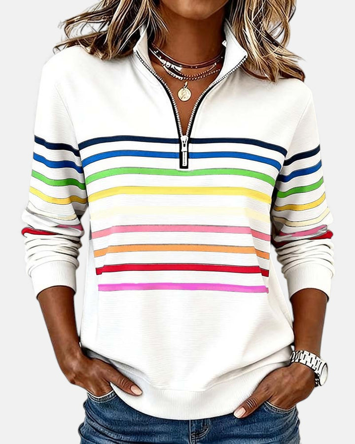 Vienna - Striped Half-Zip Pullover