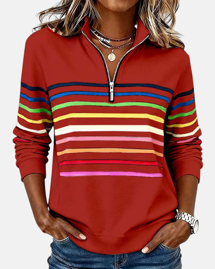 Vienna - Striped Half-Zip Pullover