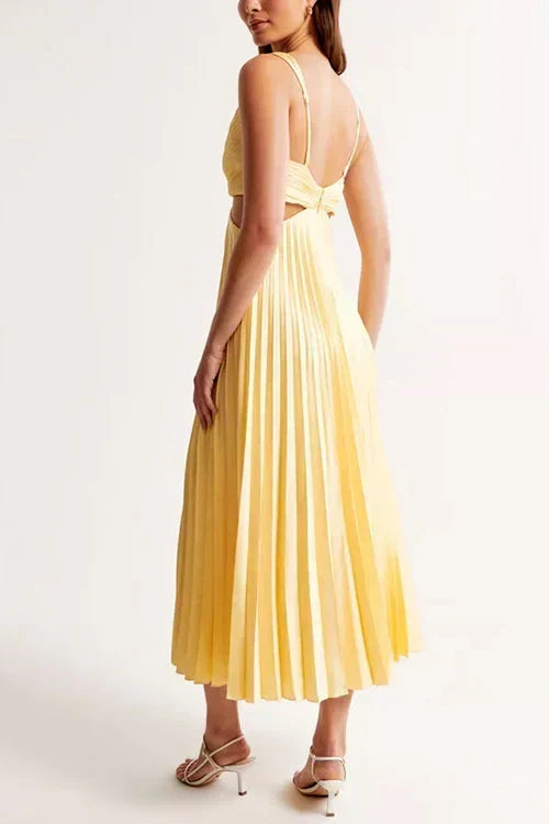 Eliana | Pleated Cutout Maxi Dress
